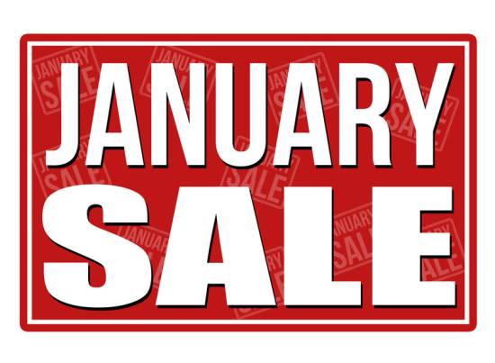 January sale sign, vector illustration