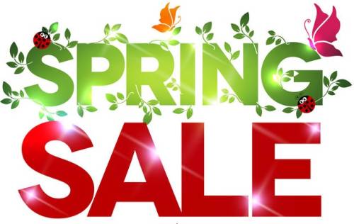 Spring sale, amazing offers message on a white background